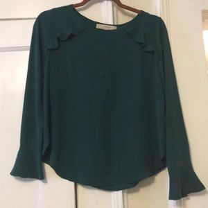 Loft  emerald green blouse Extra small petite